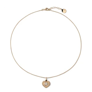 6832 COLLANA LEGAMI IN ARG. DORATO CUORE PAVÈ - Gioielleria Nicolis